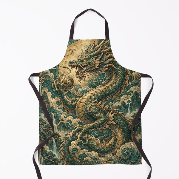 Item preview, Emerald Dragon – Vintage Oriental Fantasy Art designed and sold by Curio Meridian.