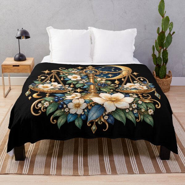 Item preview, Libra Zodiac – Vintage Celestial Floral Astrology Art designed and sold by Scarlett-Goods.