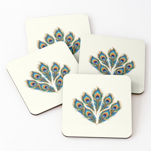 Item preview, Seven Peacock Feathers – Jewel-Tone Feather Fan designed and sold by annenambiro.
