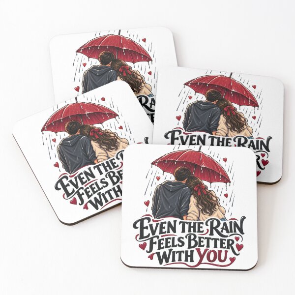 Item preview, Even the Rain Feels Better With You – Romantic Couple Umbrella Design designed and sold by Lovestickerco.