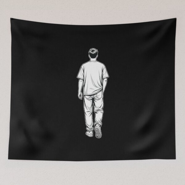 Item preview, Man Walking Away – Monochrome Streetwear Art designed and sold by TOPOI.