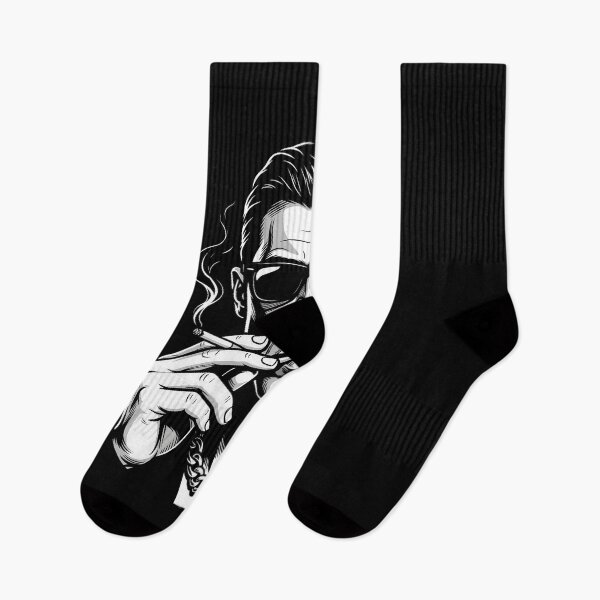 Item preview, Smoking Man with Sunglasses – Monochrome Art designed and sold by TOPOI.