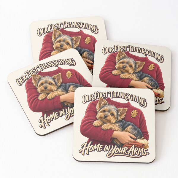 Item preview, First Thanksgiving Dog Yorkie Puppy Hug designed and sold by MythicCotton.
