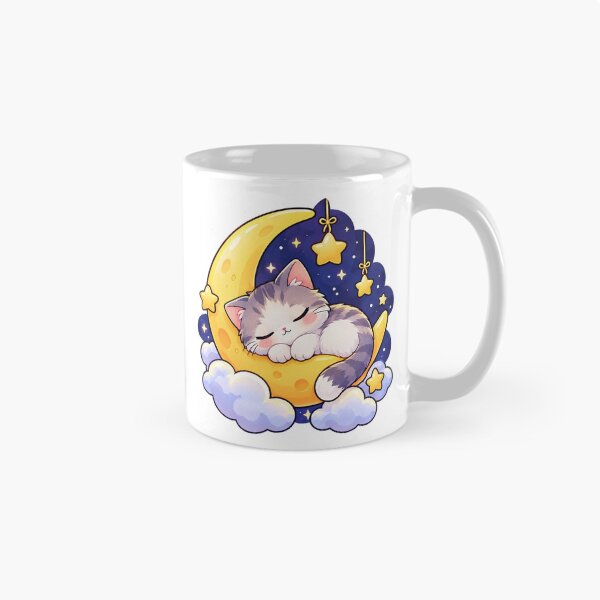 Item preview, Sleepy Moon Cat Cute Sticker  designed and sold by ArtCrushWorks.