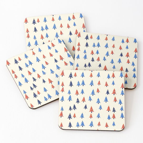 Item preview, Christmas Trees Seamless Pattern - Red Fir Tree In A Tropical Palette designed and sold by cute-animals99.