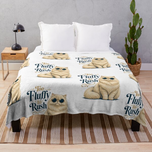Item preview, Persian Cat – Too Fluffy to Rush designed and sold by PurrBloom Studio.
