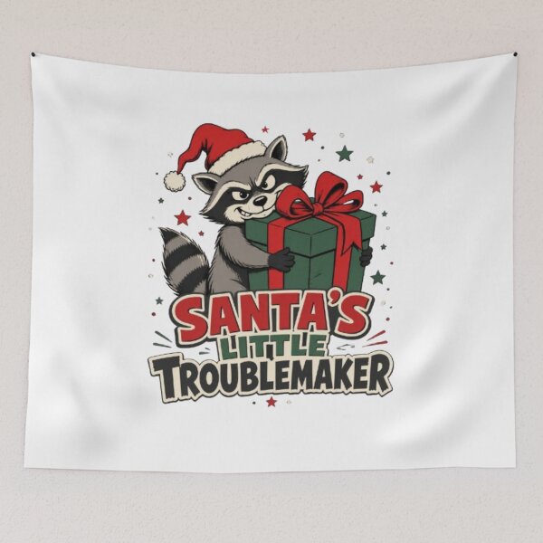Item preview, Funny Christmas Raccoon - Santa's Little Troublemaker designed and sold by PrintWavePro.
