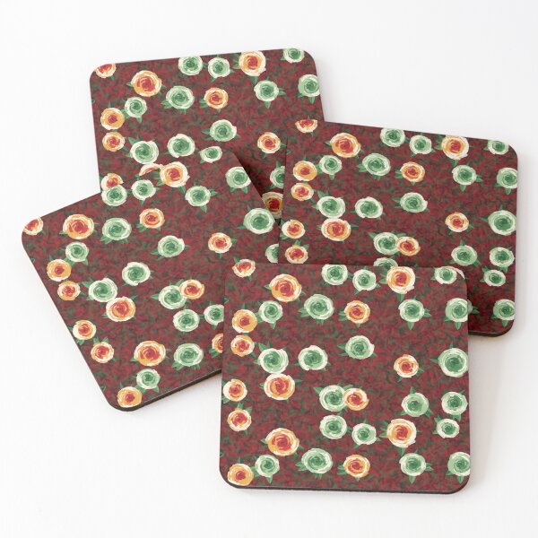 Item preview, Painted Flowers Pattern In Christmas Red - Cosy Painted Bloom Design designed and sold by cute-animals99.