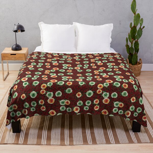 Item preview, Painted Flowers Pattern In Christmas Red - Cosy Painted Bloom Design designed and sold by cute-animals99.