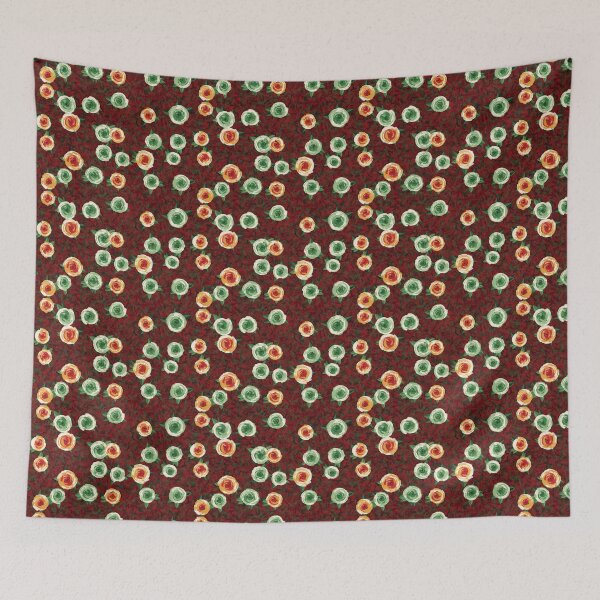 Item preview, Painted Flowers Pattern In Christmas Red - Cosy Painted Bloom Design designed and sold by cute-animals99.