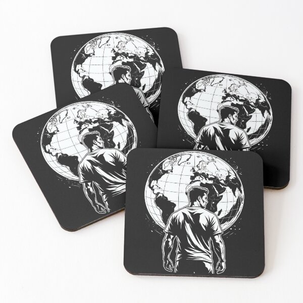 Item preview, Man Facing the World – Monochrome Illustration designed and sold by TOPOI.