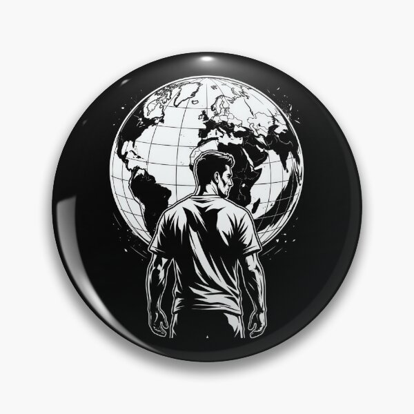 Item preview, Man Facing the World – Monochrome Illustration designed and sold by TOPOI.