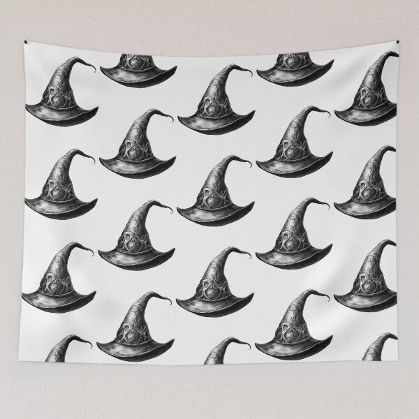 Item preview, Witch Hat Illustration Black And White Fantasy Magic Art designed and sold by azurab-lackmo.