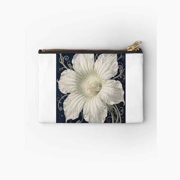 Item preview, Moonflower and Moth Celestial Botanical, White Bloom on Indigo Poster designed and sold by ElicitaDesign.