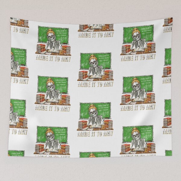 Item preview, Vintage Retro Funny Teacher Made It To May School Skeleton Graphic Design designed and sold by dennismarvin827.