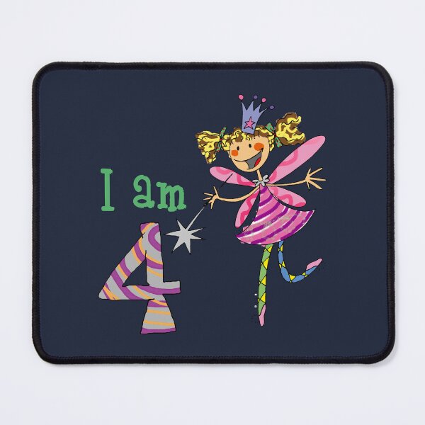 Item preview, Cute Fairy Princess 4th Birthday Girl Pink Magic Wand I Am Four designed and sold by CuteCartoon.