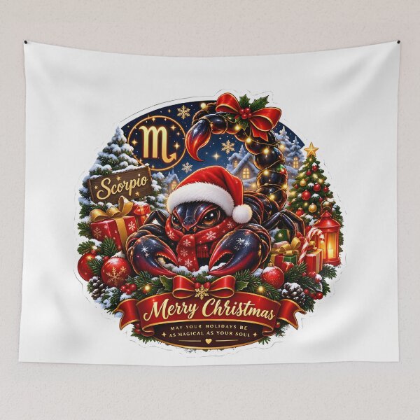 Item preview, Scorpio Santa Scorpion Merry Christmas designed and sold by Zodiac Celestial Art.