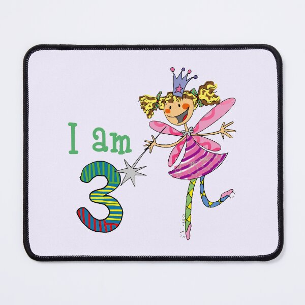 Item preview, Cute Fairy Princess 3rd Birthday Girl Pink Magic Wand I Am Three designed and sold by CuteCartoon.
