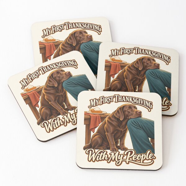 Item preview, First Thanksgiving Dog Choco Lab Family designed and sold by MythicCotton.