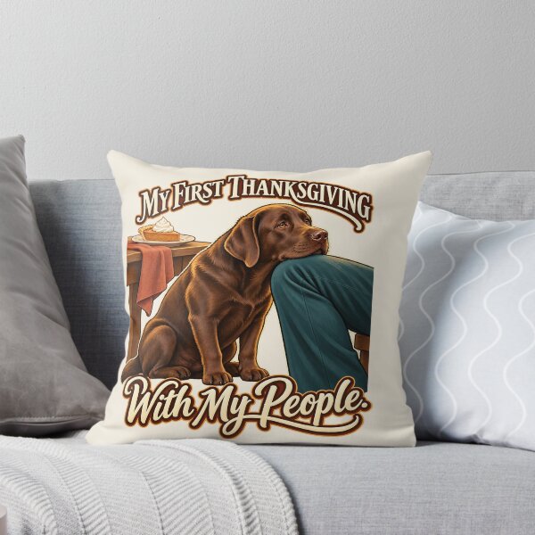 Item preview, First Thanksgiving Dog Choco Lab Family designed and sold by MythicCotton.