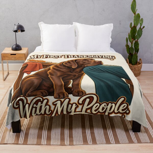 Item preview, First Thanksgiving Dog Choco Lab Family designed and sold by MythicCotton.