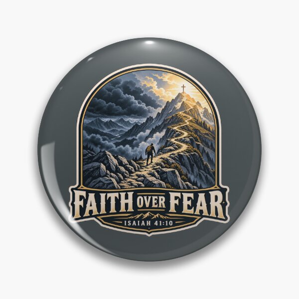 Item preview, Faith Over Fear Christian Mountain Cross  designed and sold by BROHLine Studio.