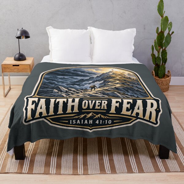 Item preview, Faith Over Fear Christian Mountain Cross designed and sold by BROHLine Studio.
