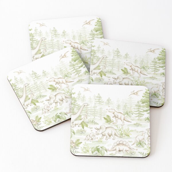 Item preview, Tiny Giants. Watercolor Dinosaur Prehistoric Jungle Scene designed and sold by PolosLiliia.