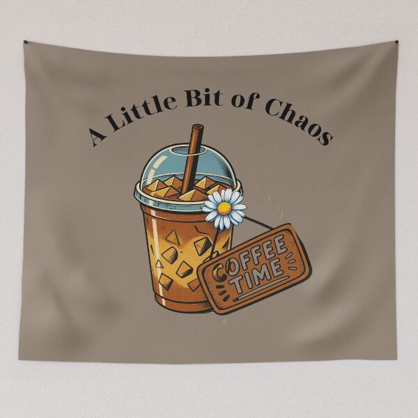 Item preview, A Little Bit of Chaos: Cute Iced Coffee & Daisy Flower Art designed and sold by tinkeybabes.