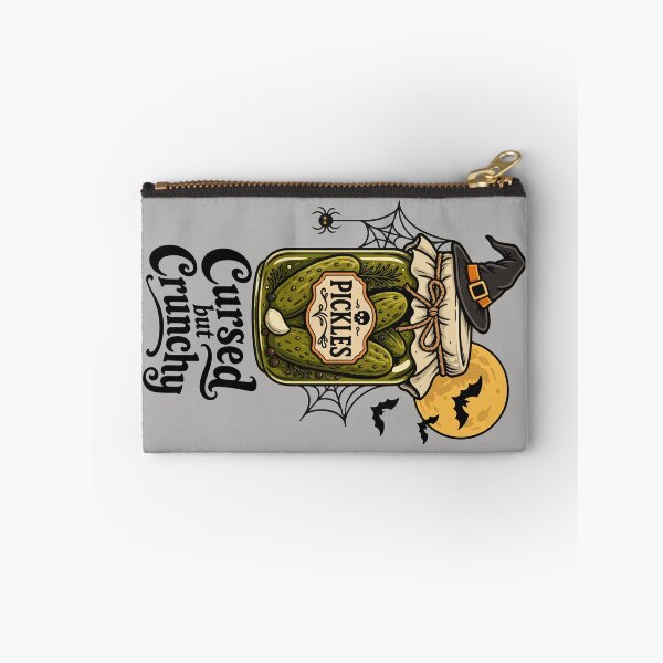 Item preview, Cursed but Crunchy – Funny Halloween Pickle Jar designed and sold by Skryp-art.