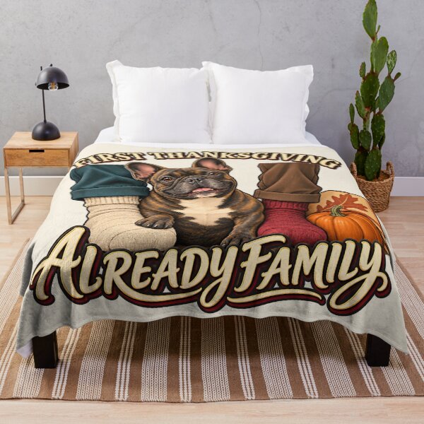 Item preview, First Thanksgiving Dog Frenchie Already Family designed and sold by MythicCotton.