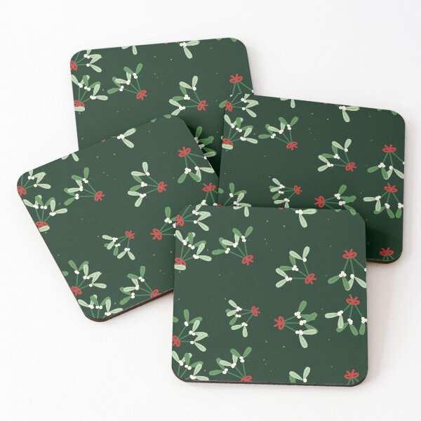 Item preview, Mistletoe Print With Evergreen Mistletoe In Cosy Tones designed and sold by cute-animals99.