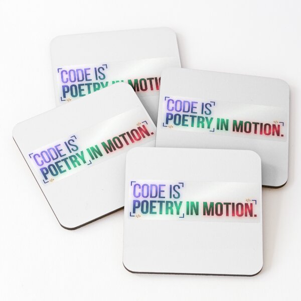 Item preview, Code Is Poetry In Motion - Colorful Developer & Programmer Quote Sticker designed and sold by Nicolae-SCROCIOB-Shop.