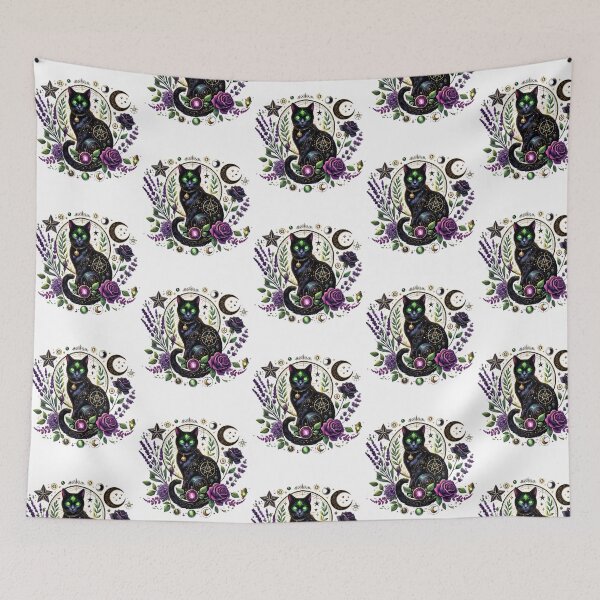 Item preview, Mystical Celestial Black Cat Design - Witchy Gothic Aesthetic designed and sold by joshm-assie.