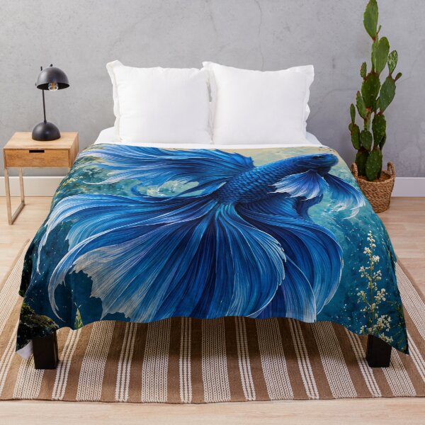 Item preview, Majestic Blue Betta Fish Japanese Art designed and sold by Curio Meridian.