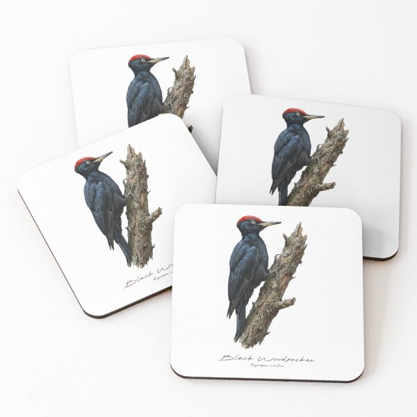 Item preview, Black Woodpecker on Tree Bird Illustration designed and sold by Takeda-art.