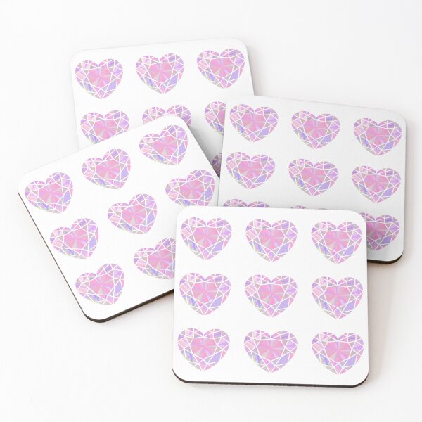 Item preview, Gem Heart Dreamy Pastels Pink and Purple designed and sold by CovetedCove.