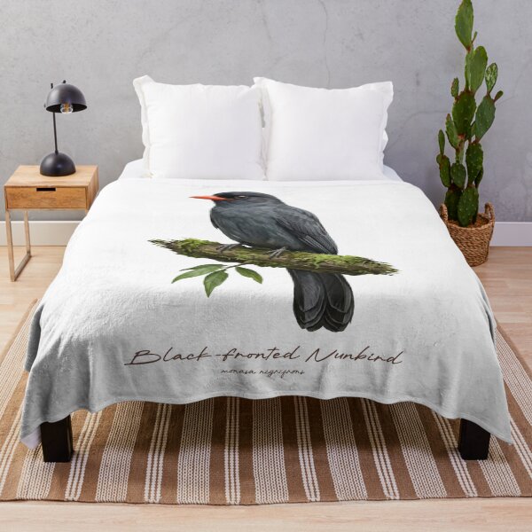 Item preview, Black-fronted Nunbird on Mossy Tree Bird Illustration designed and sold by Takeda-art.