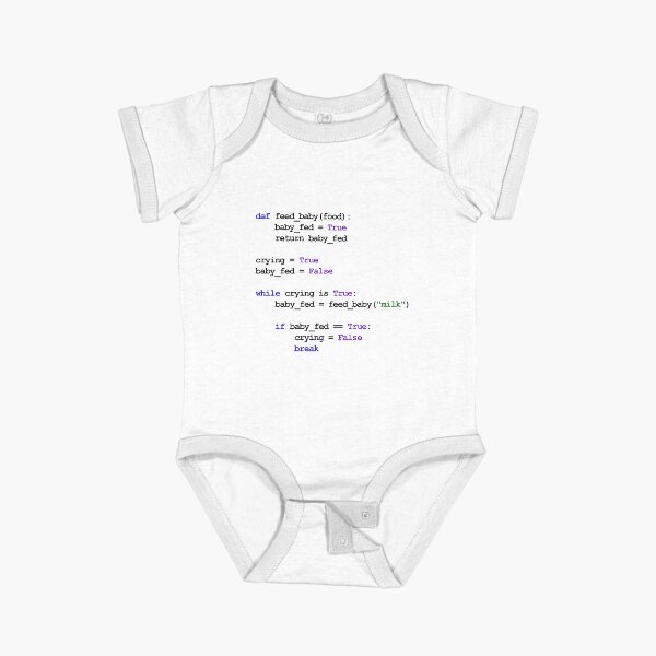 Aperçu de l'œuvre Python Code New Baby - Bercez bébé pour qu'il s'endorme créée et vendue par wearequotes.