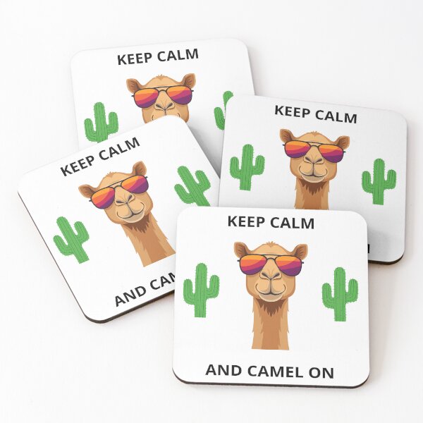 Item preview, Keep Calm and Camel On – Funny Camel with Sunglasses and Cacti designed and sold by DidiDesignShop.