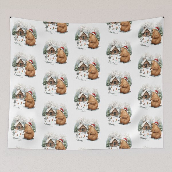 Item preview, Christmas Capybara Zen Garden Bouncer designed and sold by catcurio.