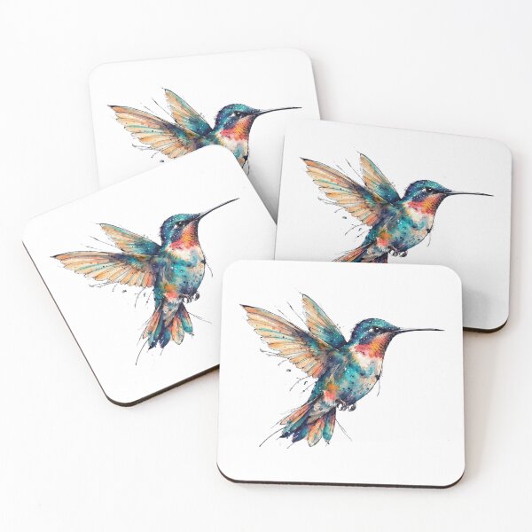 Item preview, Colorful Watercolor Hummingbird in Flight designed and sold by gkhanco.