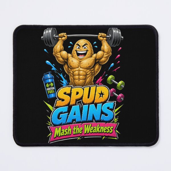 Item preview, Spud Gains Funny Potato Gym Shirt | Mash The Weakness Fitness Tee designed and sold by StrongEveryDayStore.