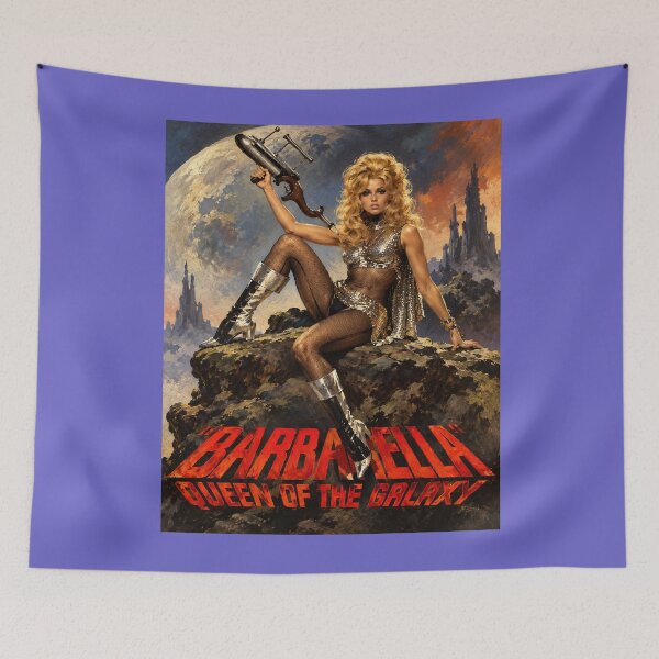Item preview, Barbarella cult 1960s scifi film, Frank Frazetta style movie poster designed and sold by bluefrog.