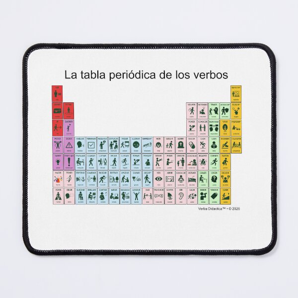 Item preview, Spanish playful visual periodic table of verbs - green letters designed and sold by VerbaDidactica.
