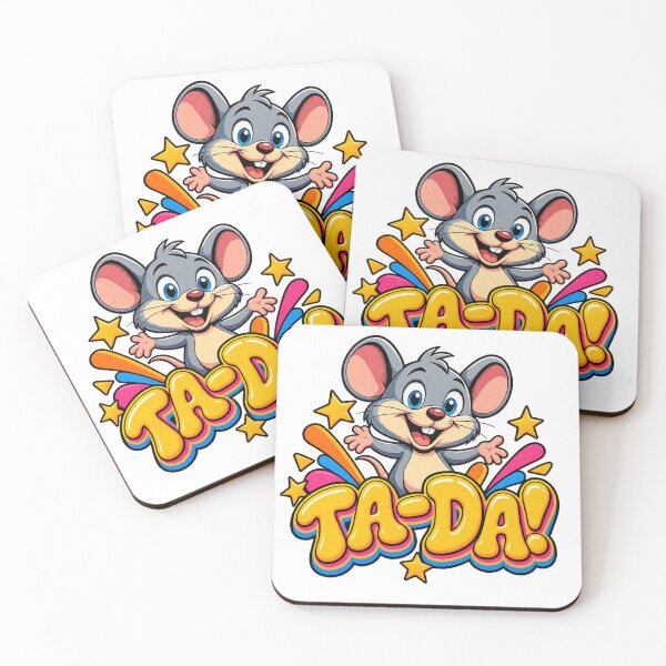 Item preview, Ta-Da Funny Cartoon Mouse Retro Pop Art Colorful Typography designed and sold by Exclusive22.