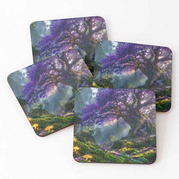 Item preview, Enchanted Purple Tree In Glowing Mushroom Forest designed and sold by monkeybusiness.pt.