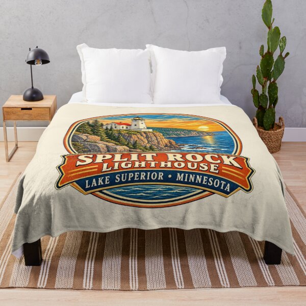 Item preview, Split Rock Lighthouse Minnesota Vintage Travel Badge | Lake Superior Retro Coastal Adventure designed and sold by Globalcitytees.