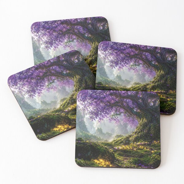Item preview, Ancient Purple Tree In Glowing Mushroom Glade designed and sold by monkeybusiness.pt.