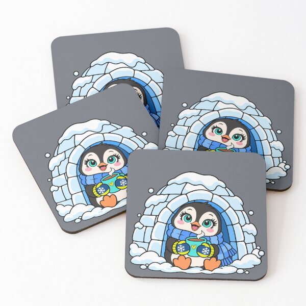 Item preview, Cozy Penguin – Cute Winter Coffee & Igloo designed and sold by Aimetoi.